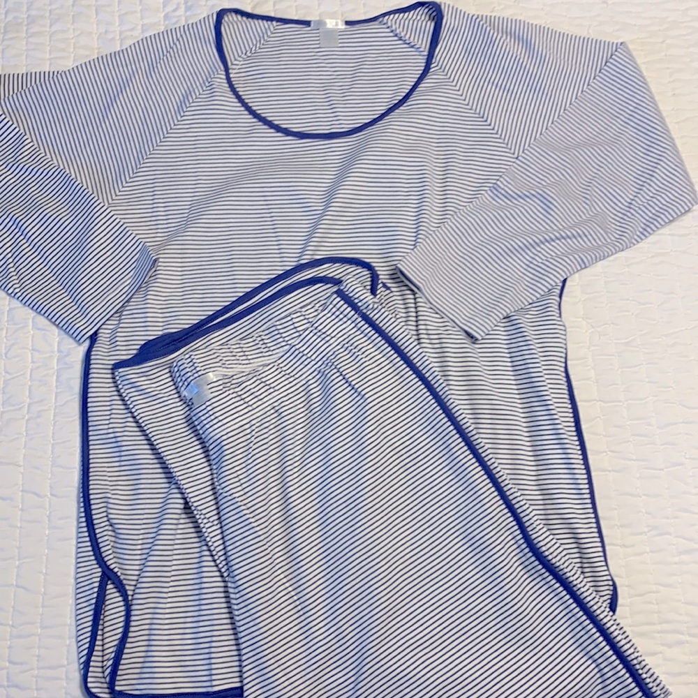 Lake Pajamas Pima long-long set in Lapis. Size XL. Brand new.